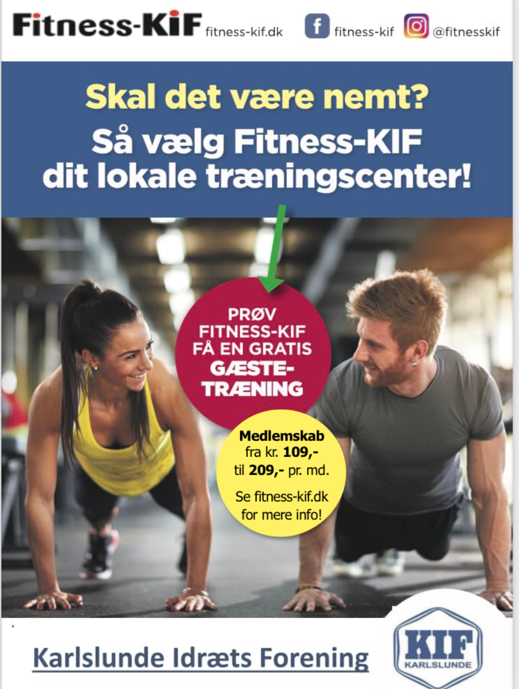 Fitness-KIF – Motionscenter – – Holdtræning – Gratis program – Karlslunde